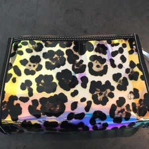 Miami Cheetah print holographic medium zip